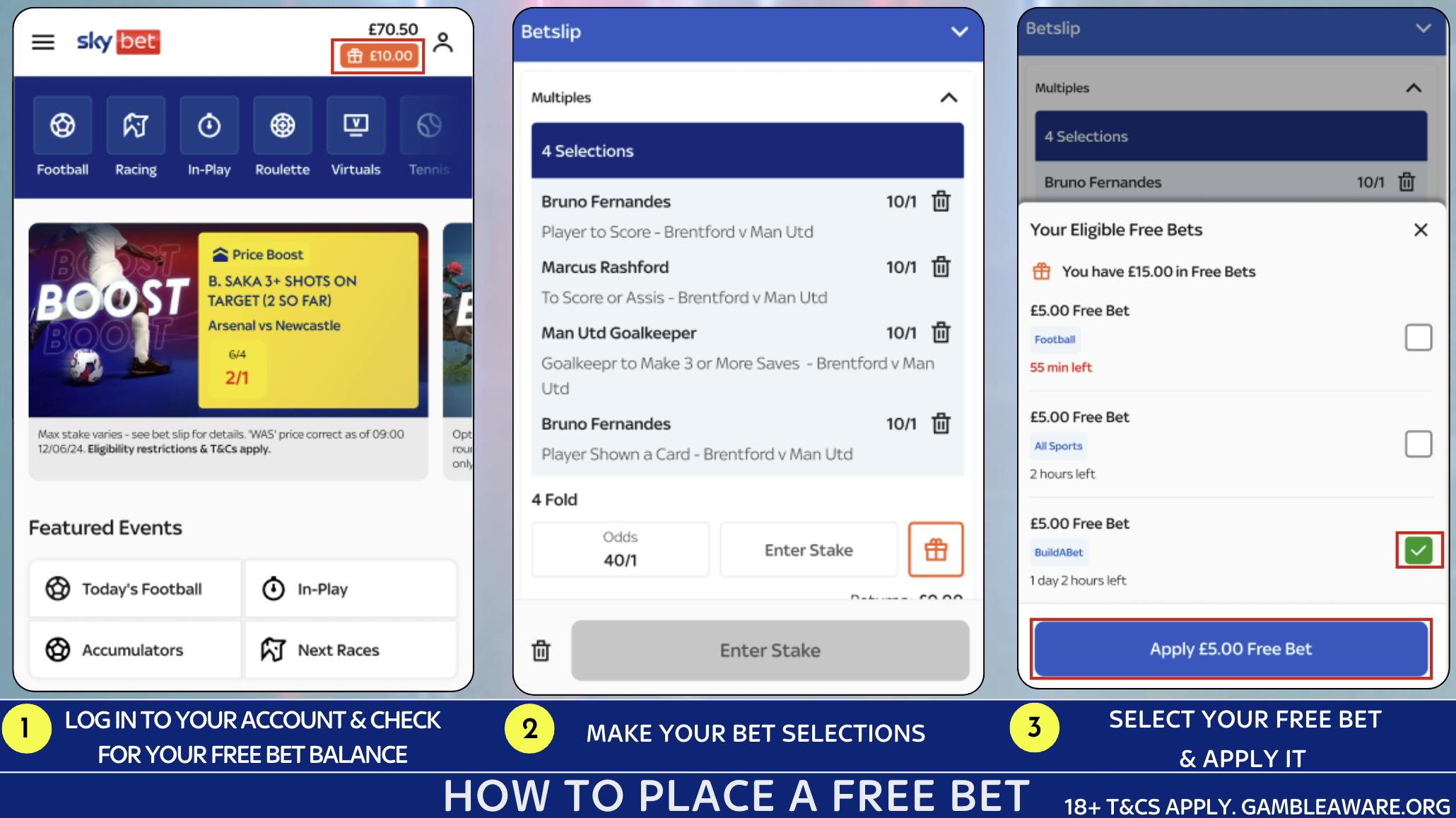 Free Bet Screenshot