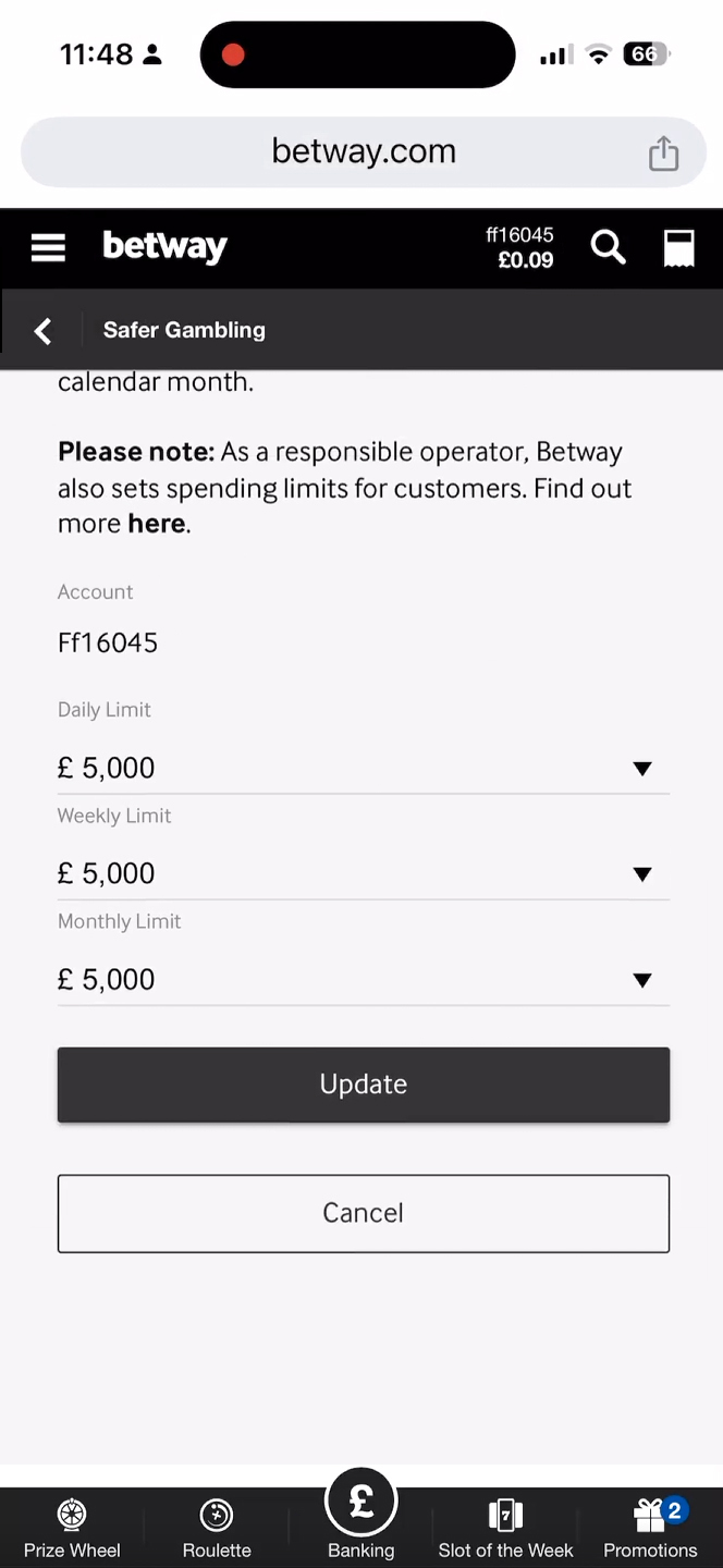 Confirm Deposit Limit