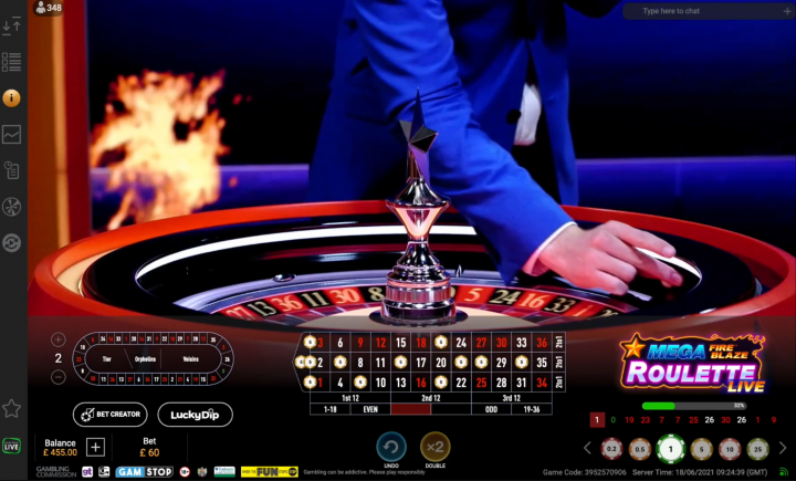 Virtual roulette with RNG